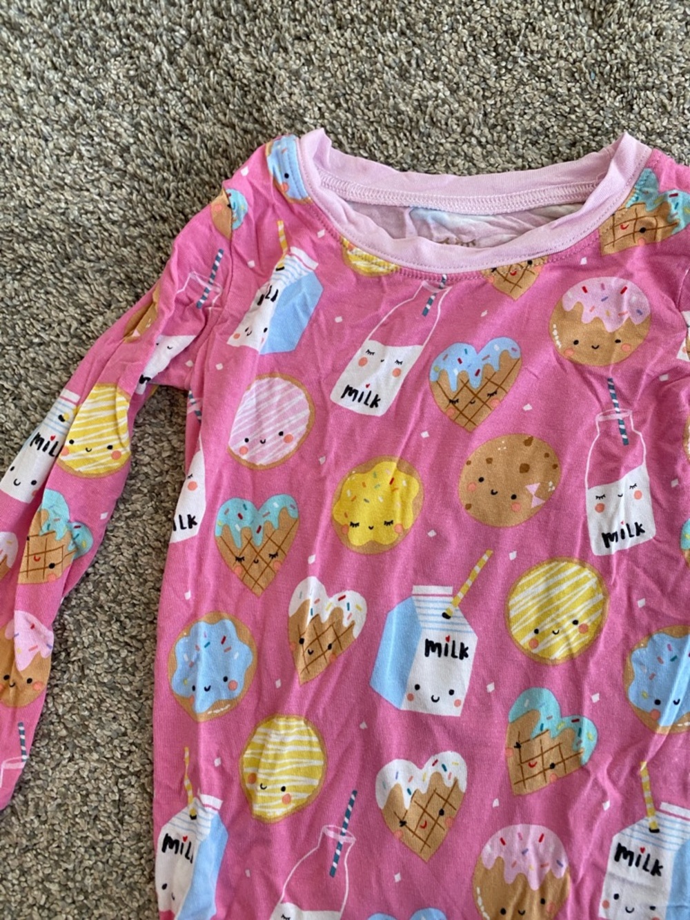 Little Sleepies 18-24 month Girls' Pink Cookies & Milk Print Pajama Set - Picture 3 of 6